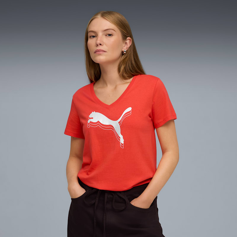 PUMA Essentials Metallic Women's V-Neck Tee - Image 2